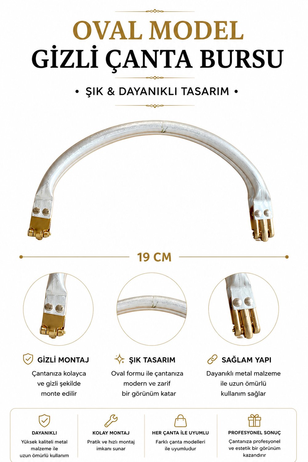 Oval Gizli Çanta Bursu 19cm
