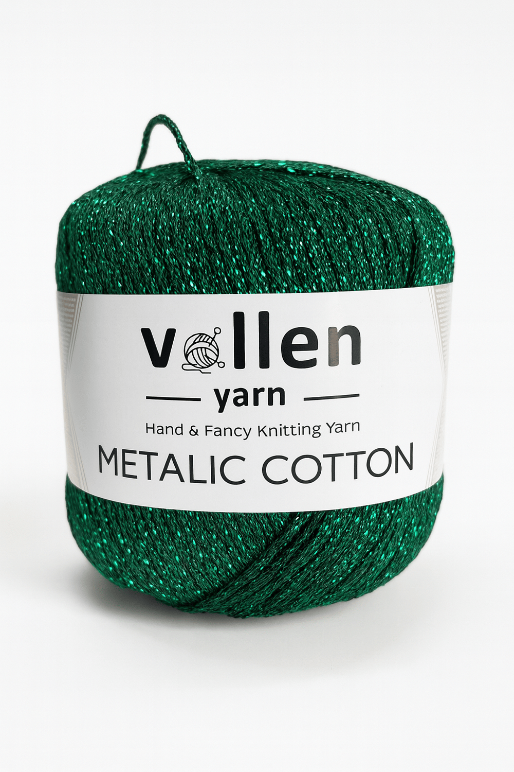 Premium Metalik Koton Simli  El Örgü İpi – Simli İp, 50 g 100 m, – Abiye Çanta ipi, Supla ipi,Yeşil