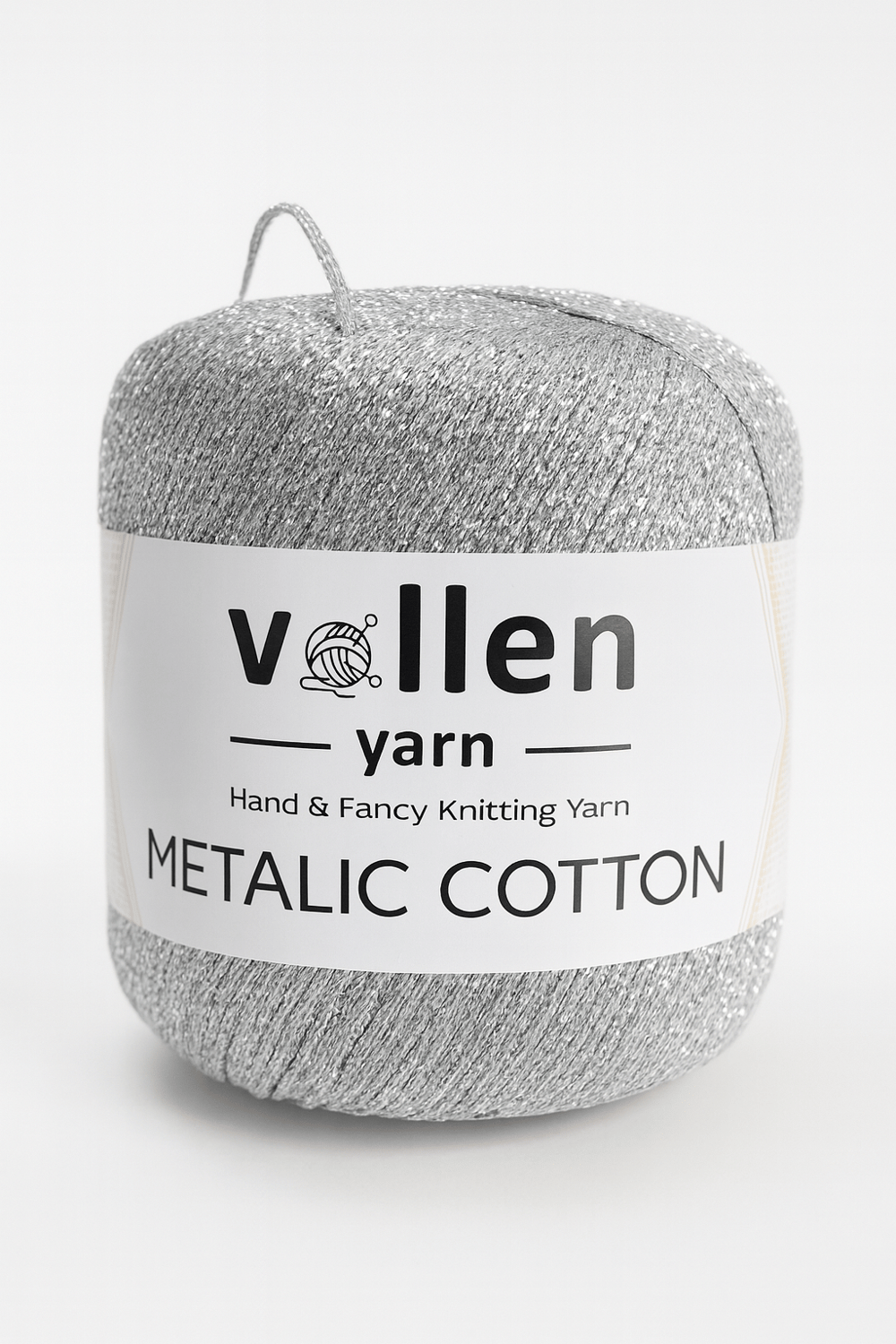 Premium Metalik Koton Simli  El Örgü İpi – Simli İp, 50 g 100 m, – Abiye Çanta ipi, Supla ipi,Gümüş