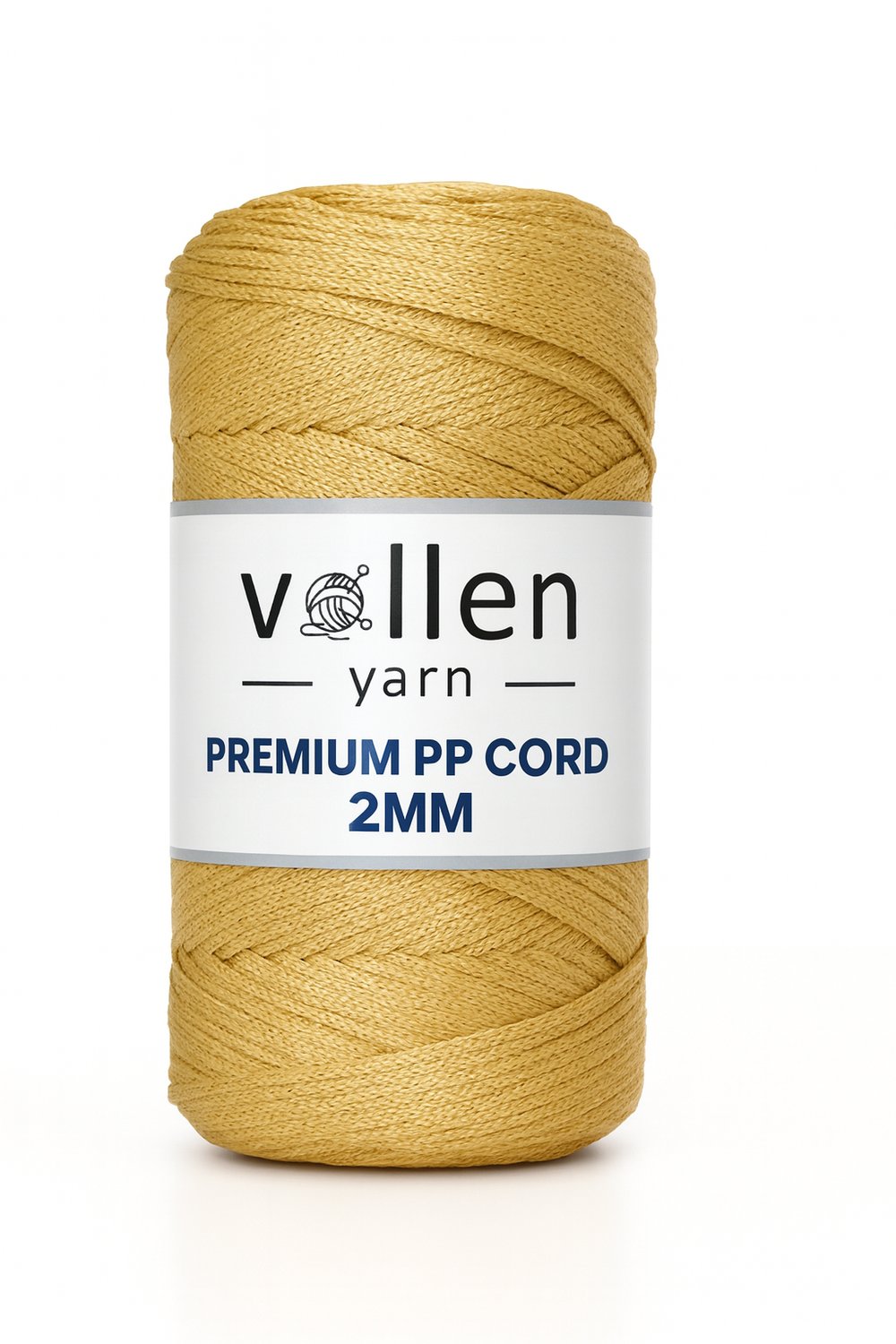 Vollen Yarn 2mm Polyester Makrome İpi 200 Gr 230 Mt,Altın Sarısı