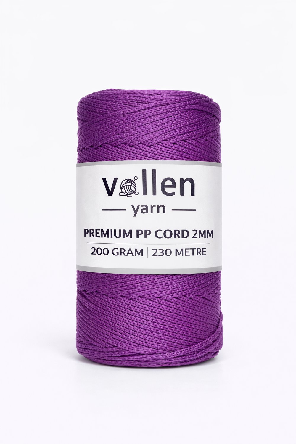 Vollen Yarn 2mm Polyester Makrome İpi 200 Gr 230 Mt,Mor