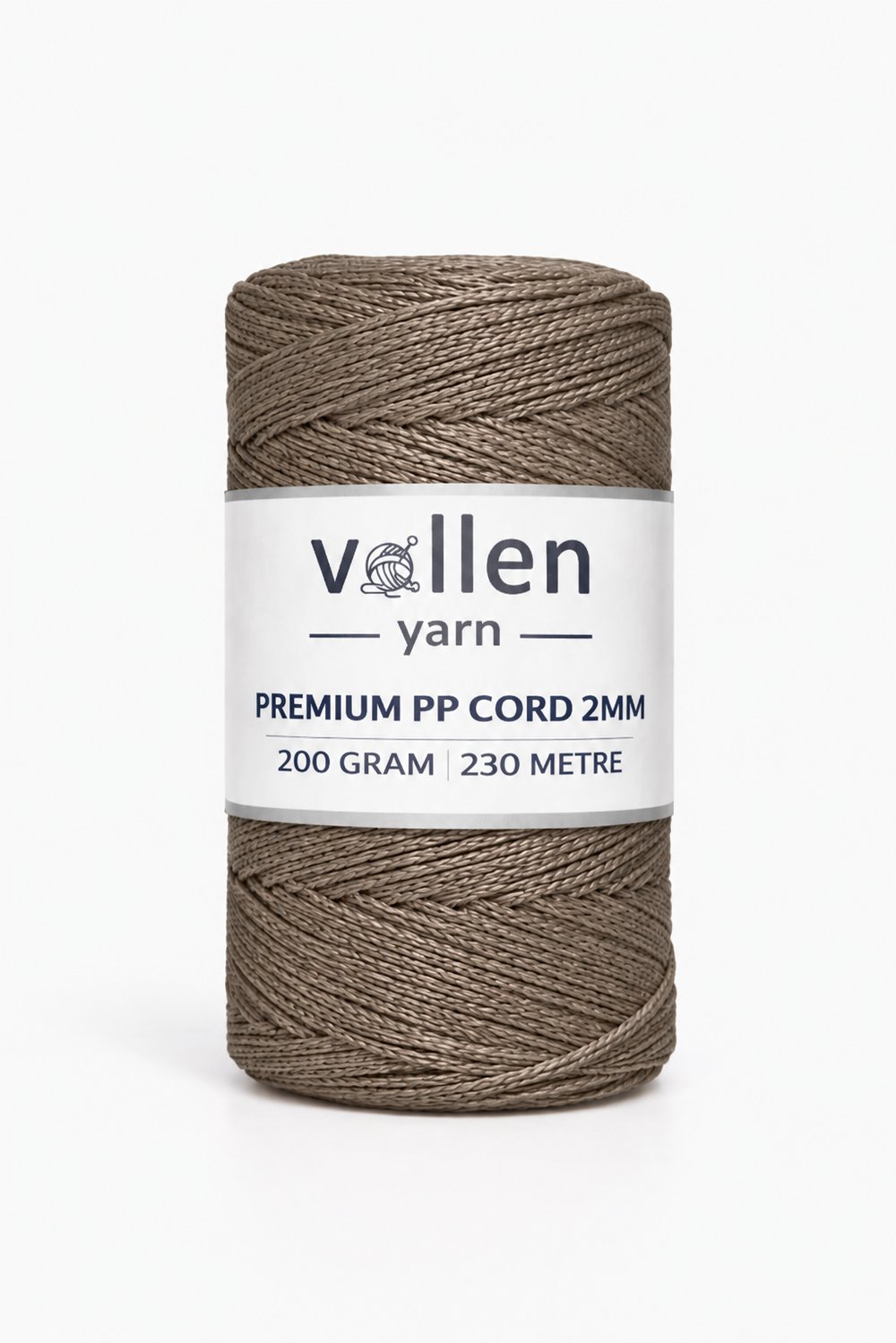 Vollen Yarn 2mm Polyester Makrome İpi 200 Gr 230 Mt,Camel