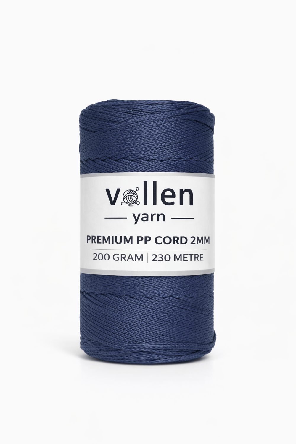 Vollen Yarn 2mm Polyester Makrome İpi 200 Gr 230 Mt,Lacivert