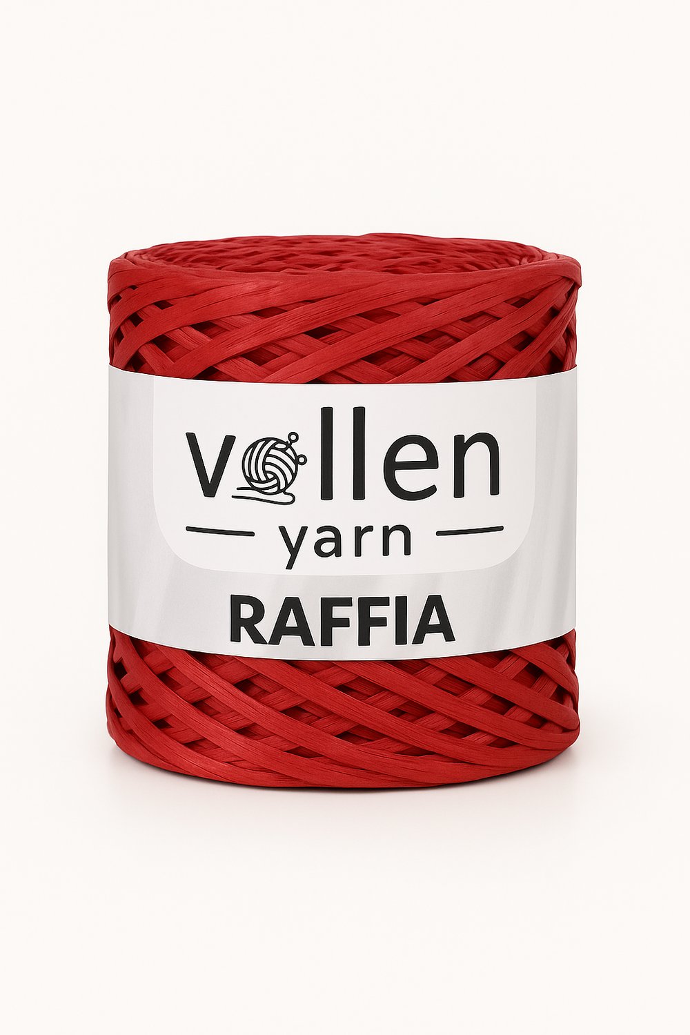 Vollen Yarn Premium Doğal Rafya İpi 200 Gram, Kırmızı