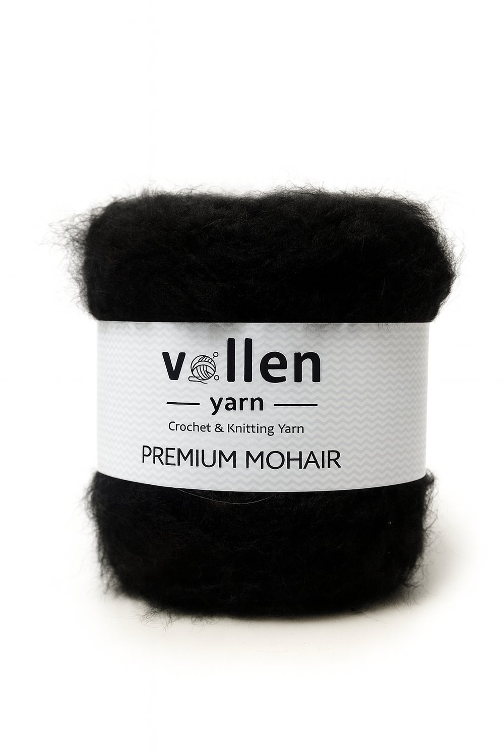 Vollen Yarn Premium Mohair 100 gr 250 m %25 Yün %75 Akrilik – Yumuşak, Hafif ve Dolgun Örgü İpi, SİYAH