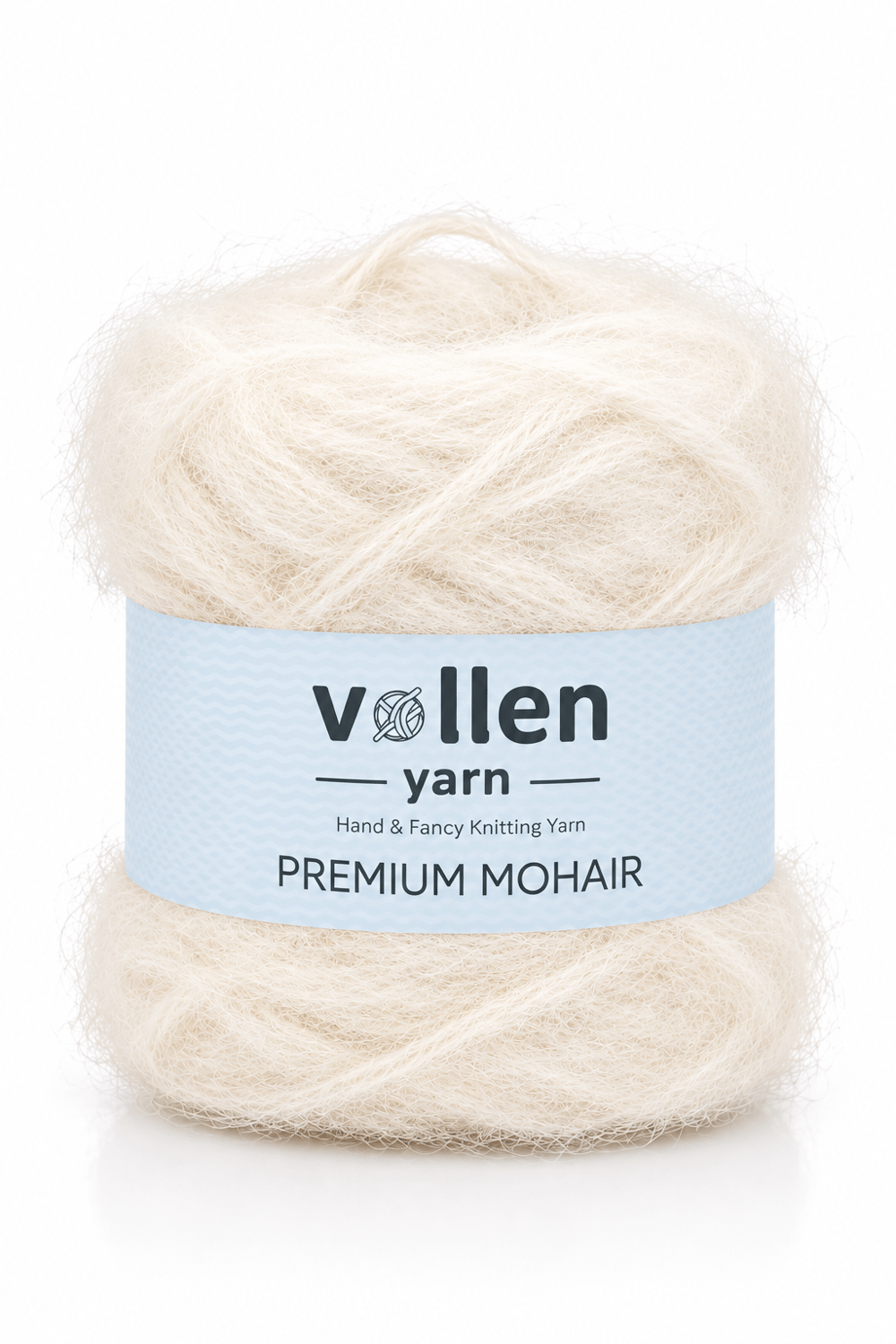 Vollen Yarn Premium Mohair 100 gr 250 m %25 Yün %75 Akrilik – Yumuşak, Hafif ve Dolgun Örgü İpi, KREM