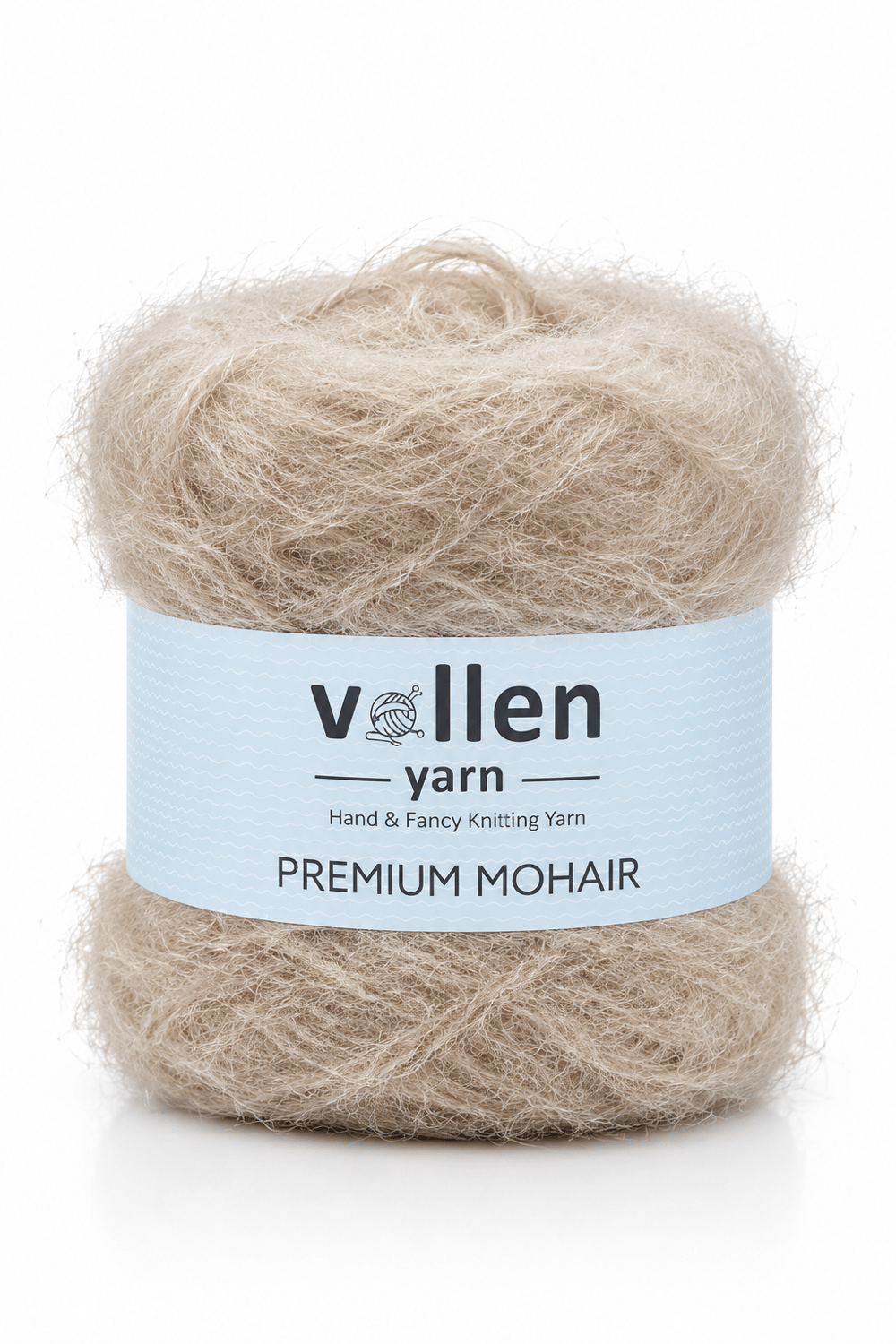 Vollen Yarn Premium Mohair 100 gr 250 m %25 Yün %75 Akrilik – Yumuşak, Hafif ve Dolgun Örgü İpi, BEJ