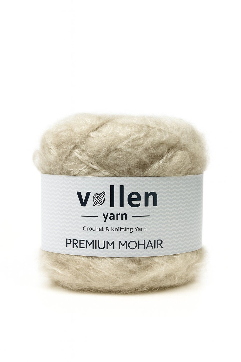 Vollen Yarn Premium Mohair 100 gr 250 m %25 Yün %75 Akrilik – Yumuşak, Hafif ve Dolgun Örgü İpi, BEJ
