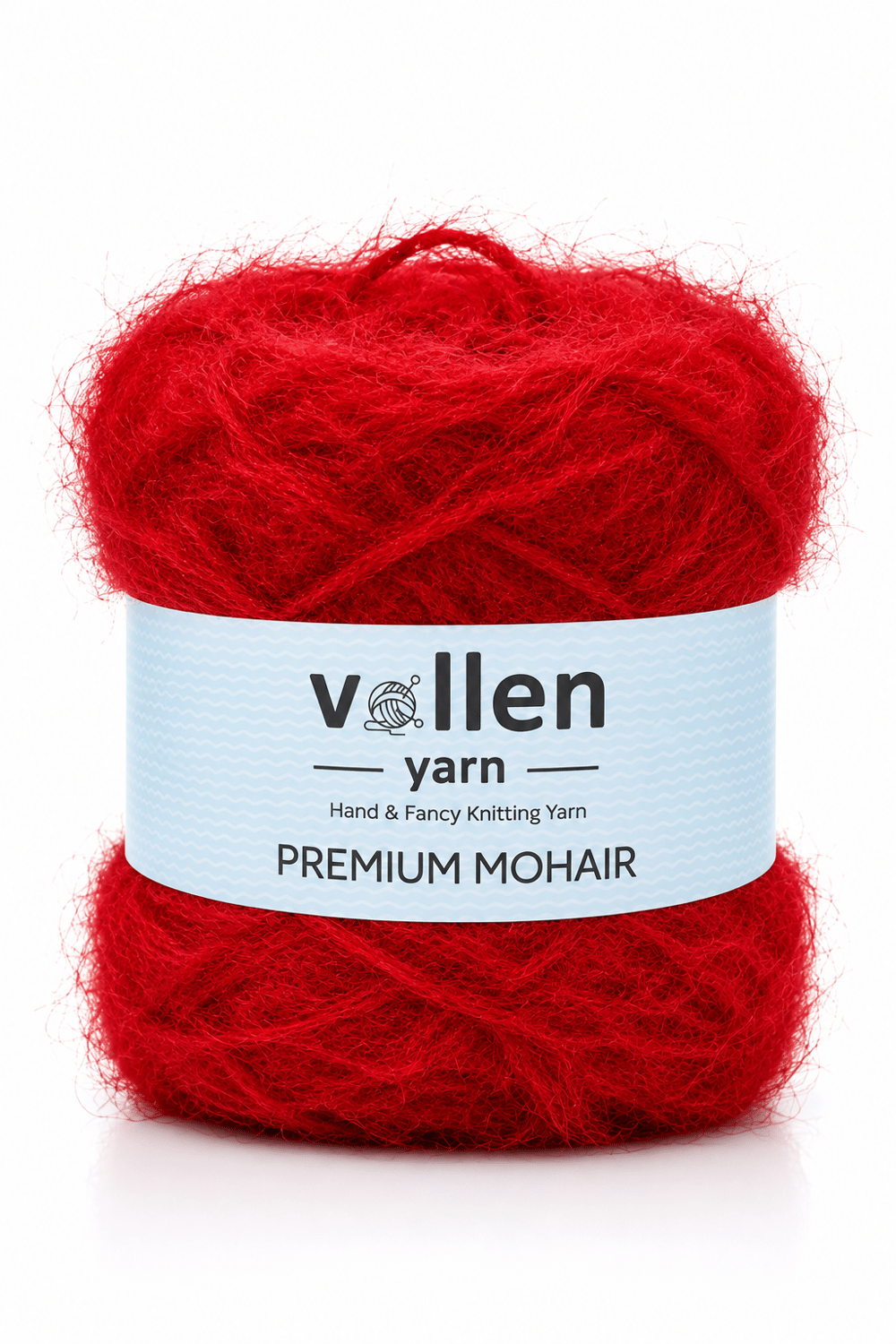 Vollen Yarn Premium Mohair 100 gr 250 m %25 Yün %75 Akrilik – Yumuşak, Hafif ve Dolgun Örgü İpi, KIRMIZI