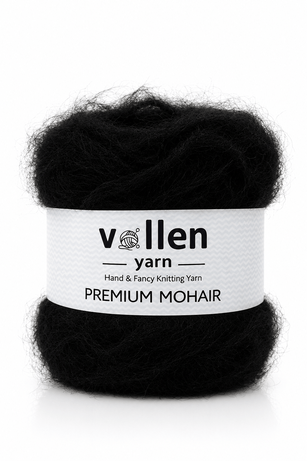 Vollen Yarn Premium Mohair 100 gr 250 m %25 Yün %75 Akrilik – Yumuşak, Hafif ve Dolgun Örgü İpi, SİYAH