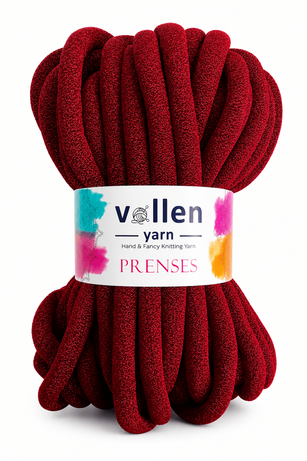 Vollen Yarn Prenses Chunky Simli Polyester El Örgü İpi 500 gr 14 m Parmak Örgü Çanta Battaniye İpi, 5103