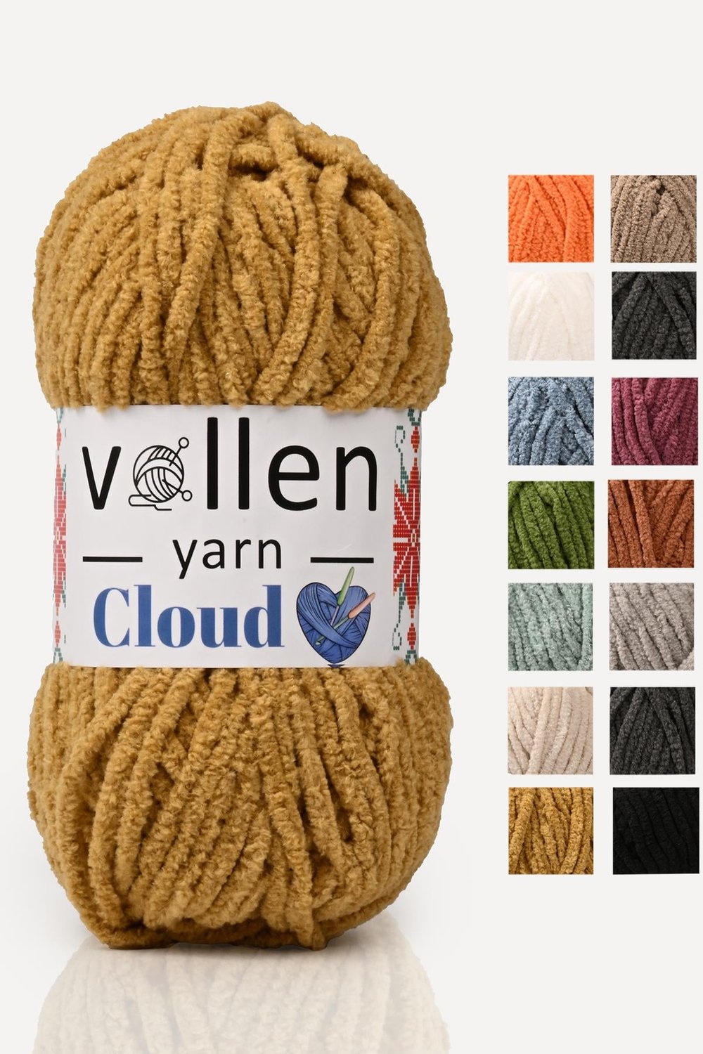 VollenYarn Cloud,kadife battaniye ipi,el örgü ipi,Tığ işi Hırka ipi,Amıgurumi oyuncak ipi,HARDAL