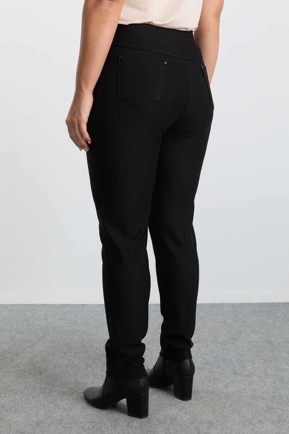 Büyük Beden Spor Cep Dar Paça Örme Pantolon  /  SİYAH