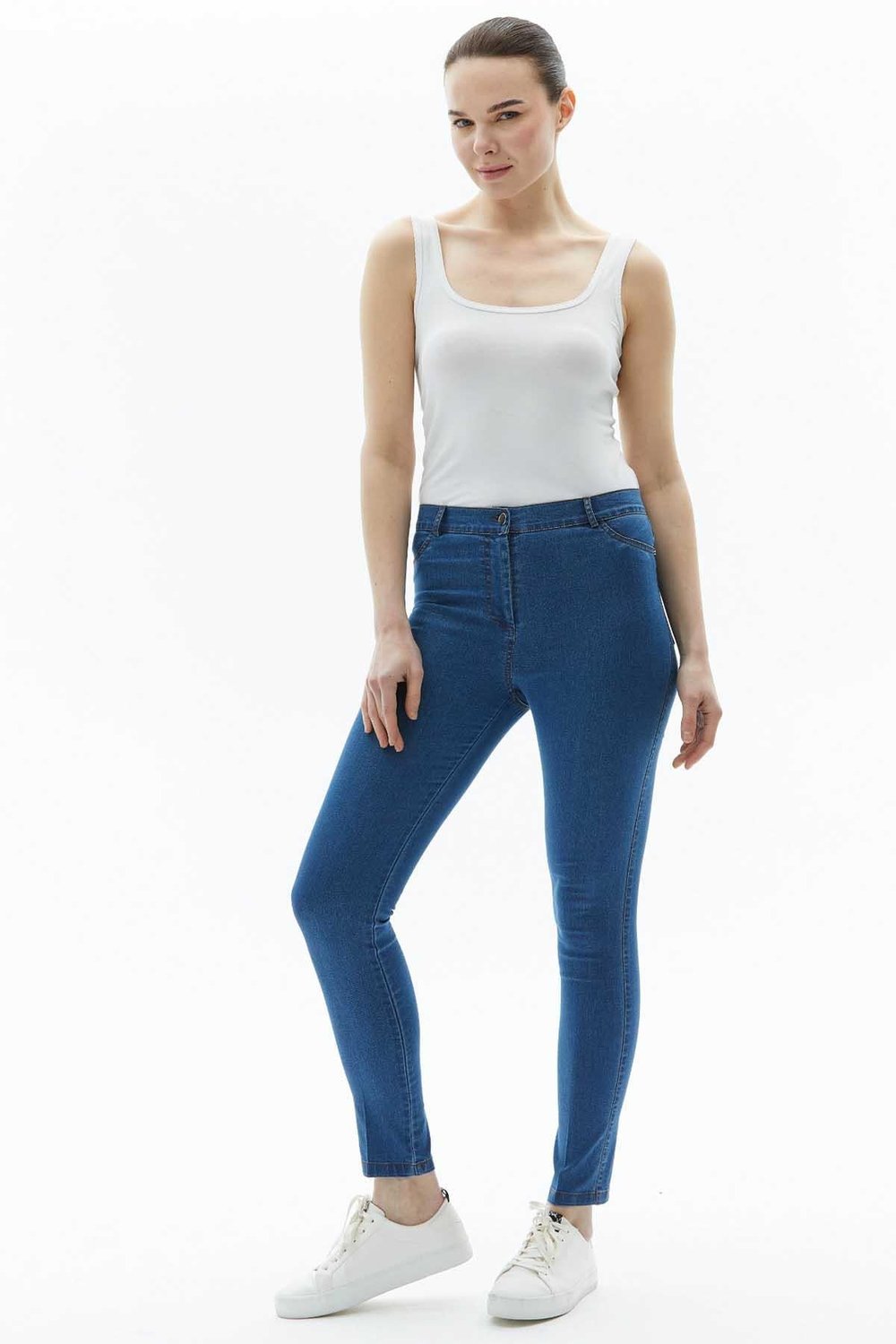 Spor Cep Dar Paça Kot Pantolon  /  İNDİGO