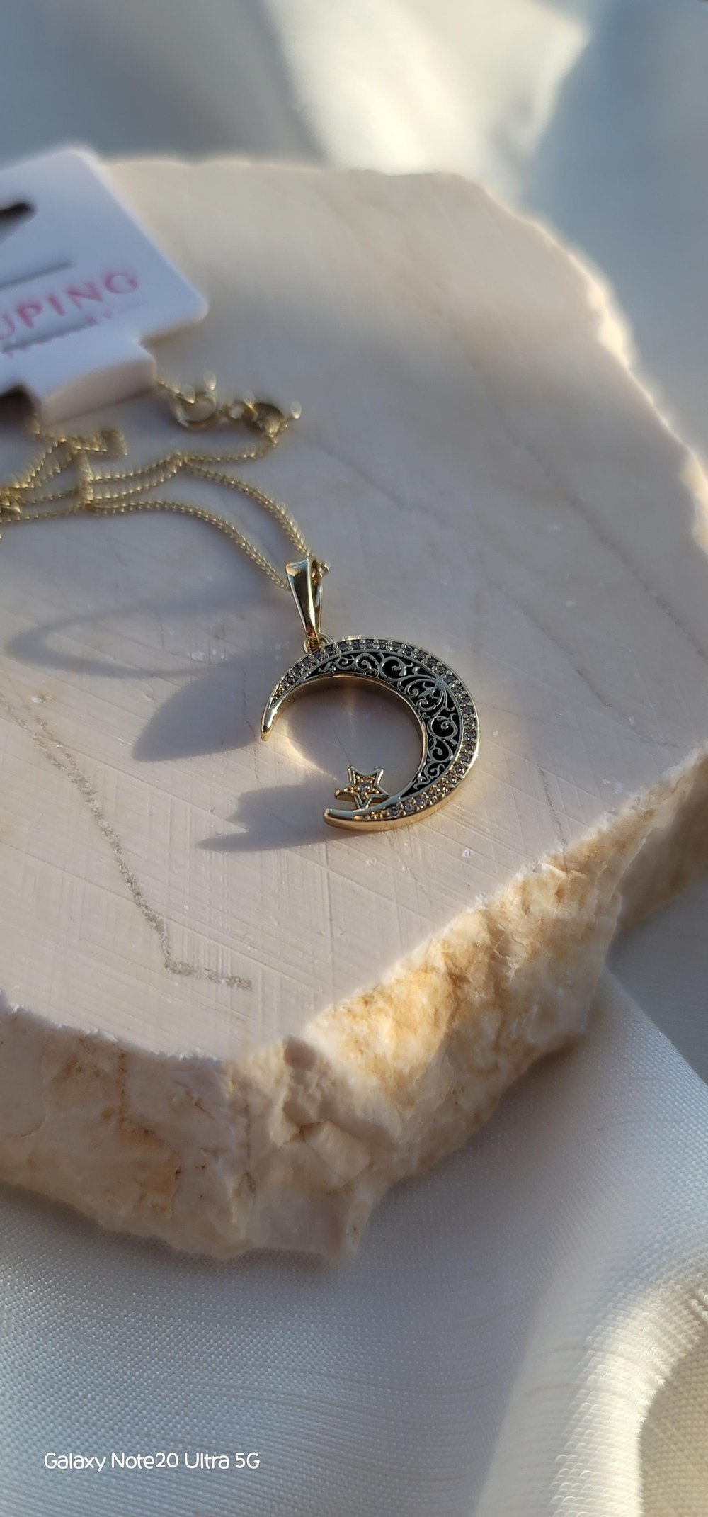 14k özel işleme ayyıldız kolye