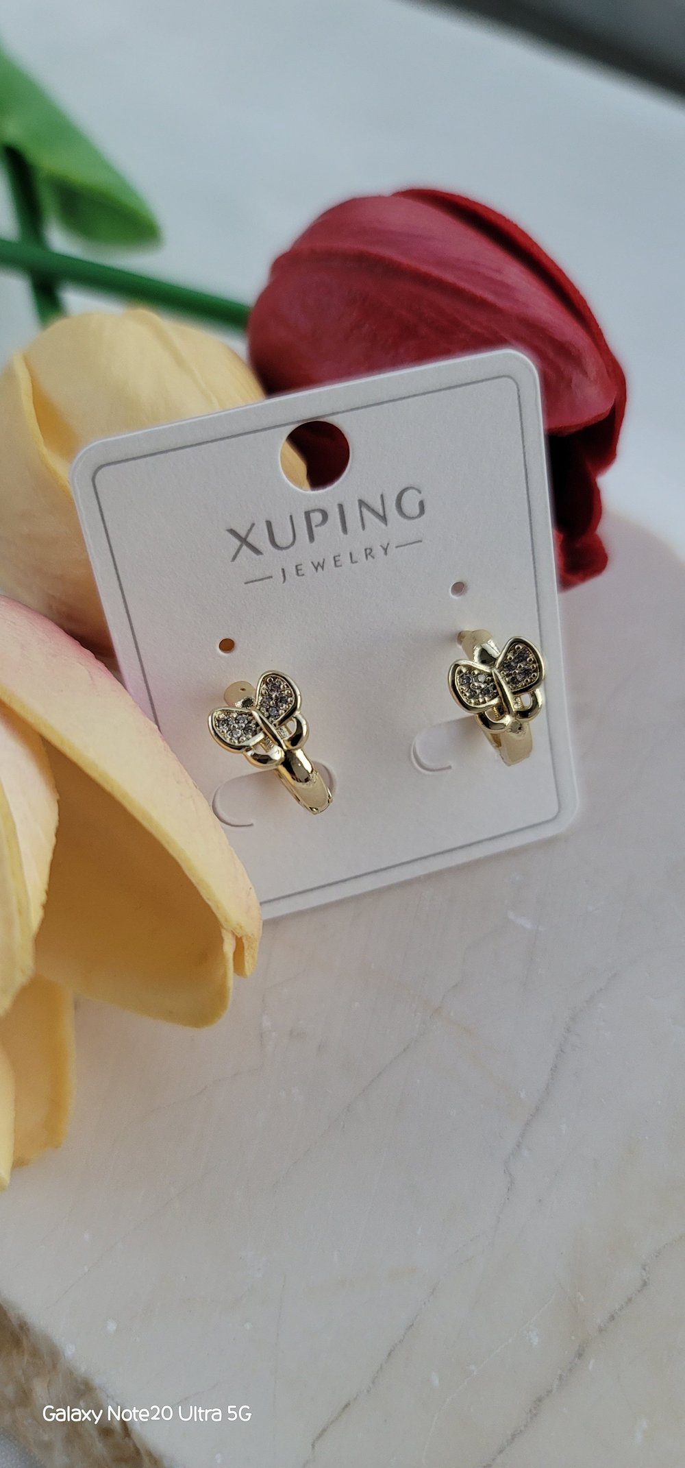 Xuping taşlı kelebek çocuk küpesi