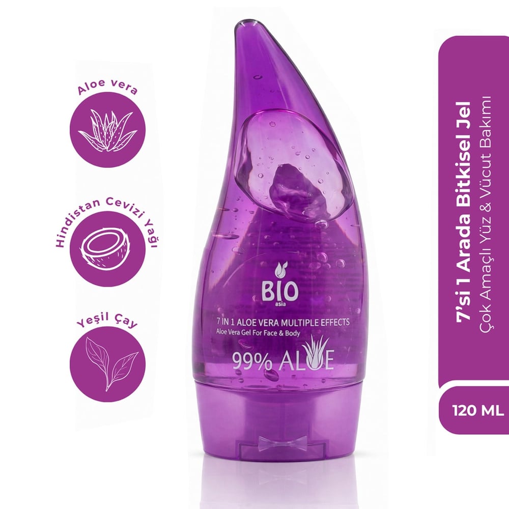 Bio Asia 7 Etkili Bitkisel Jel 120 ml – Aloe Vera & Yeşil Çay & Çay Ağacı Yağı