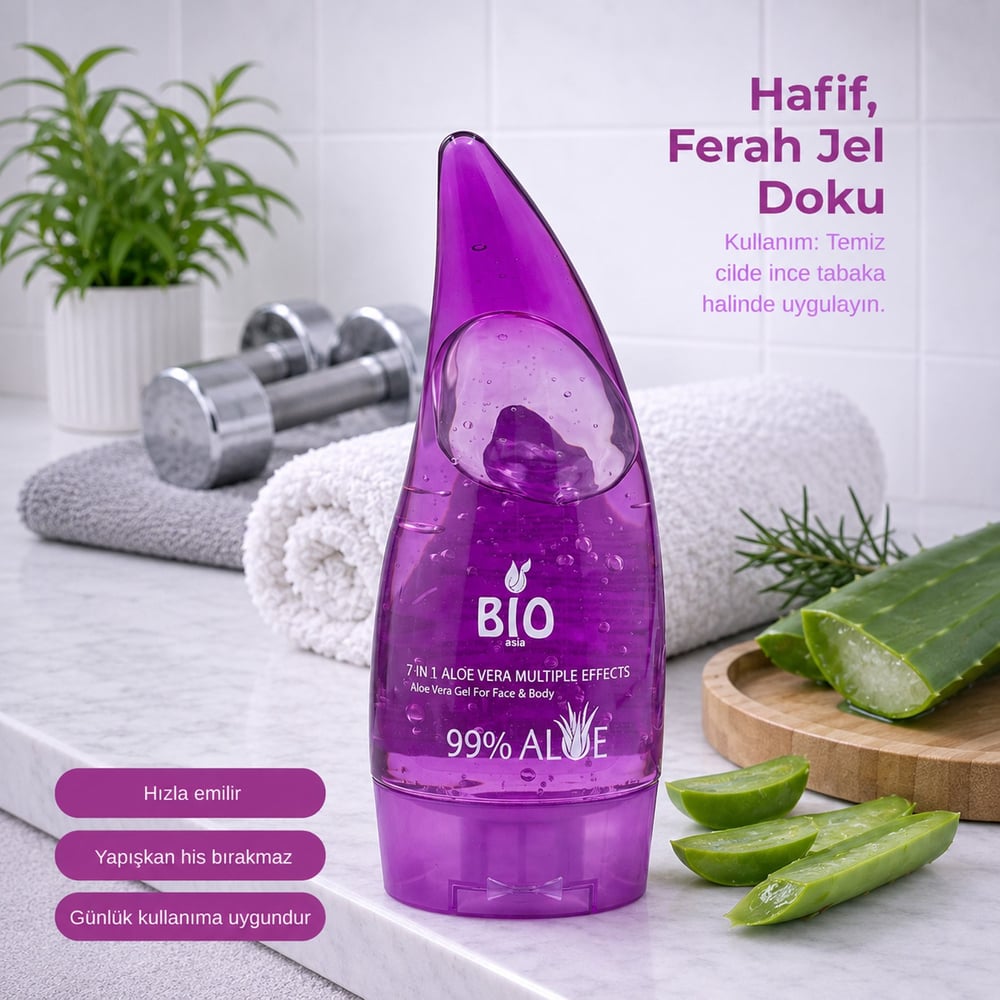 Bio Asia 7 Etkili Bitkisel Jel 120 ml – Aloe Vera & Yeşil Çay & Çay Ağacı Yağı