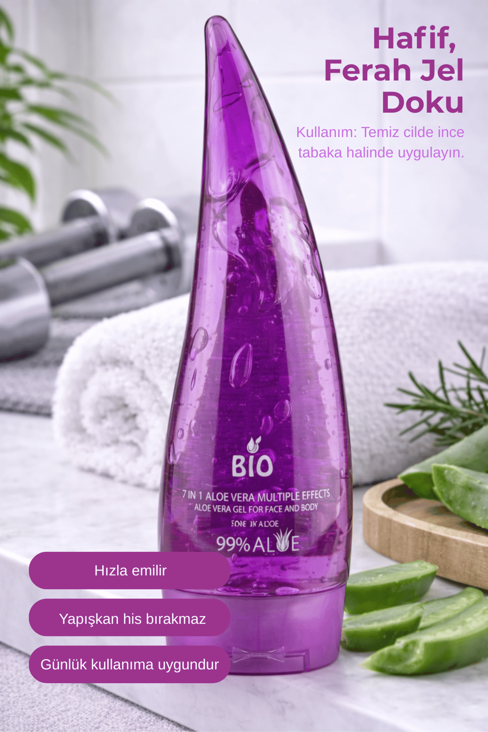 Bio Asia 7 Etkili Bitkisel Jel 250 ml – Aloe Vera & Yeşil Çay & Çay Ağacı Yağı