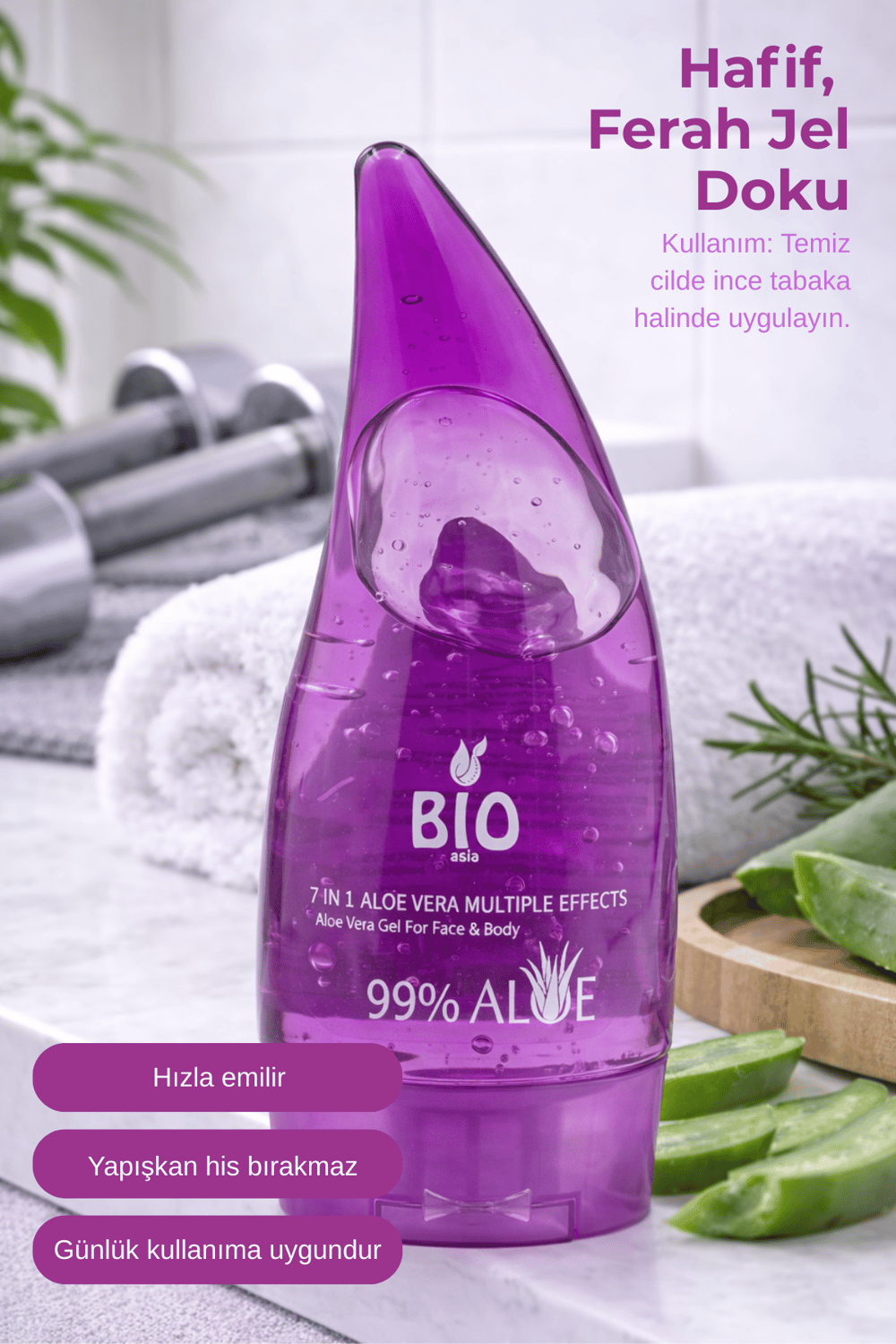 Bio Asia 7 Etkili Bitkisel Jel 120 ml – Aloe Vera & Yeşil Çay & Çay Ağacı Yağı