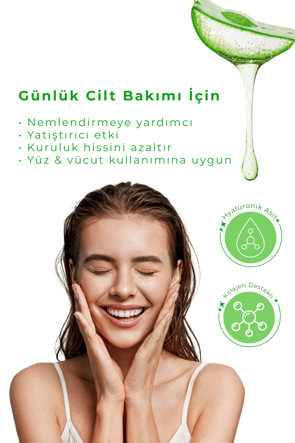 Bio Asia Aloe Vera Jel 120 ml – Cildi Yatıştırıcı, Nemlendirici & Onarıcı Jel Formül
