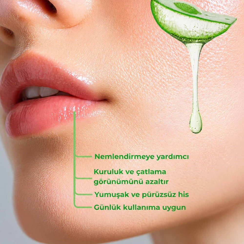 Bio Asia Aloe Vera Lip Balm – Yoğun Nemlendirici, Onarıcı Bitkisel Dudak Bakımı (Renksiz)