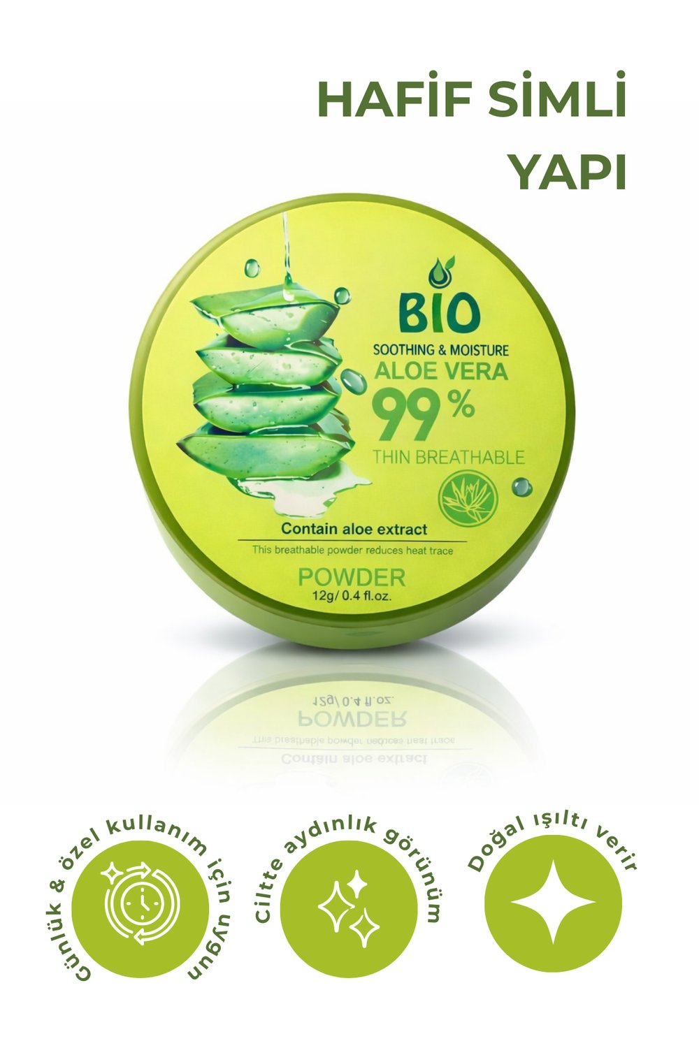 Bio Asia Aloe Vera Pudra – Yağ Kontrolü Sağlayan, Gözenek Gizleyen Hafif Matlaştırıcı