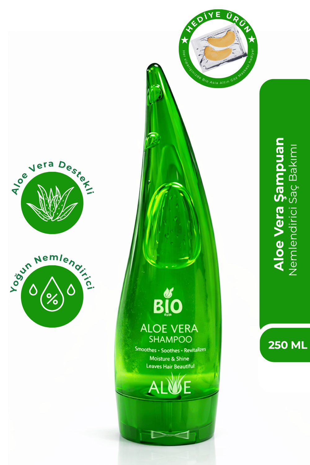 Bio Asia Aloe Vera Şampuan – Nemlendirici & Yumuşatıcı Günlük Saç Bakımı 250 ml