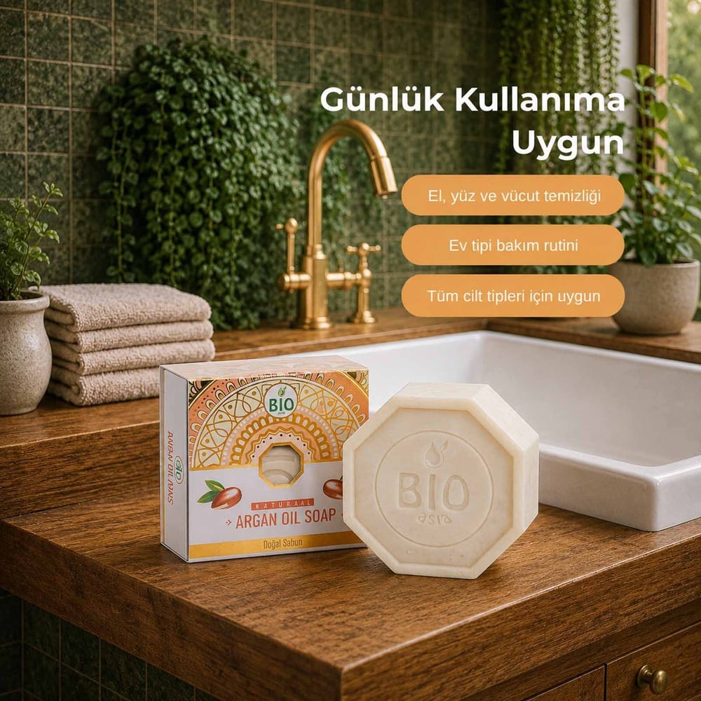 Bio Asia Argan Yağlı Sabun – Besleyici, Onarıcı & Yoğun Nemlendirici Cilt Bakımı 150 gr