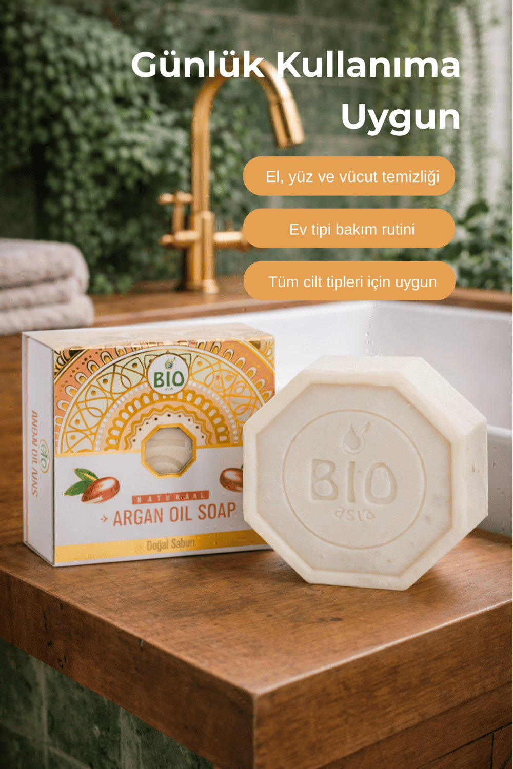 Bio Asia Argan Yağlı Sabun – Besleyici, Onarıcı & Yoğun Nemlendirici Cilt Bakımı 150 gr