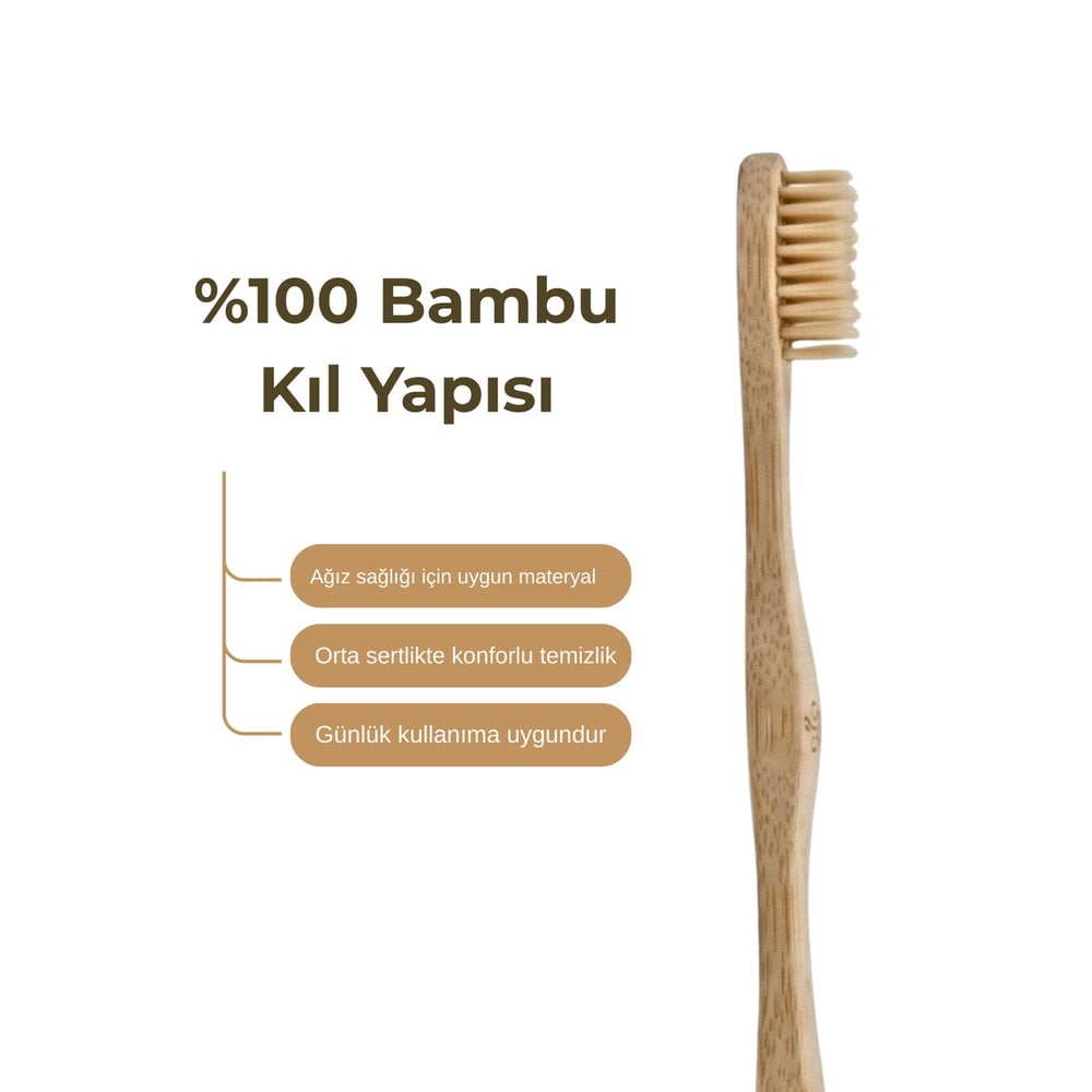 Bio Asia Bambu Diş Fırçası - Doğal Bambu Saplı Diş Fırçası