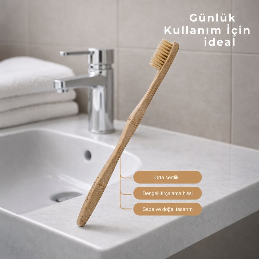 Bio Asia Bambu Diş Fırçası - Doğal Bambu Saplı Diş Fırçası