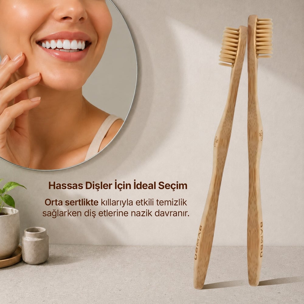 Bio Asia Bambu Diş Fırçası - Doğal Bambu Saplı Diş Fırçası