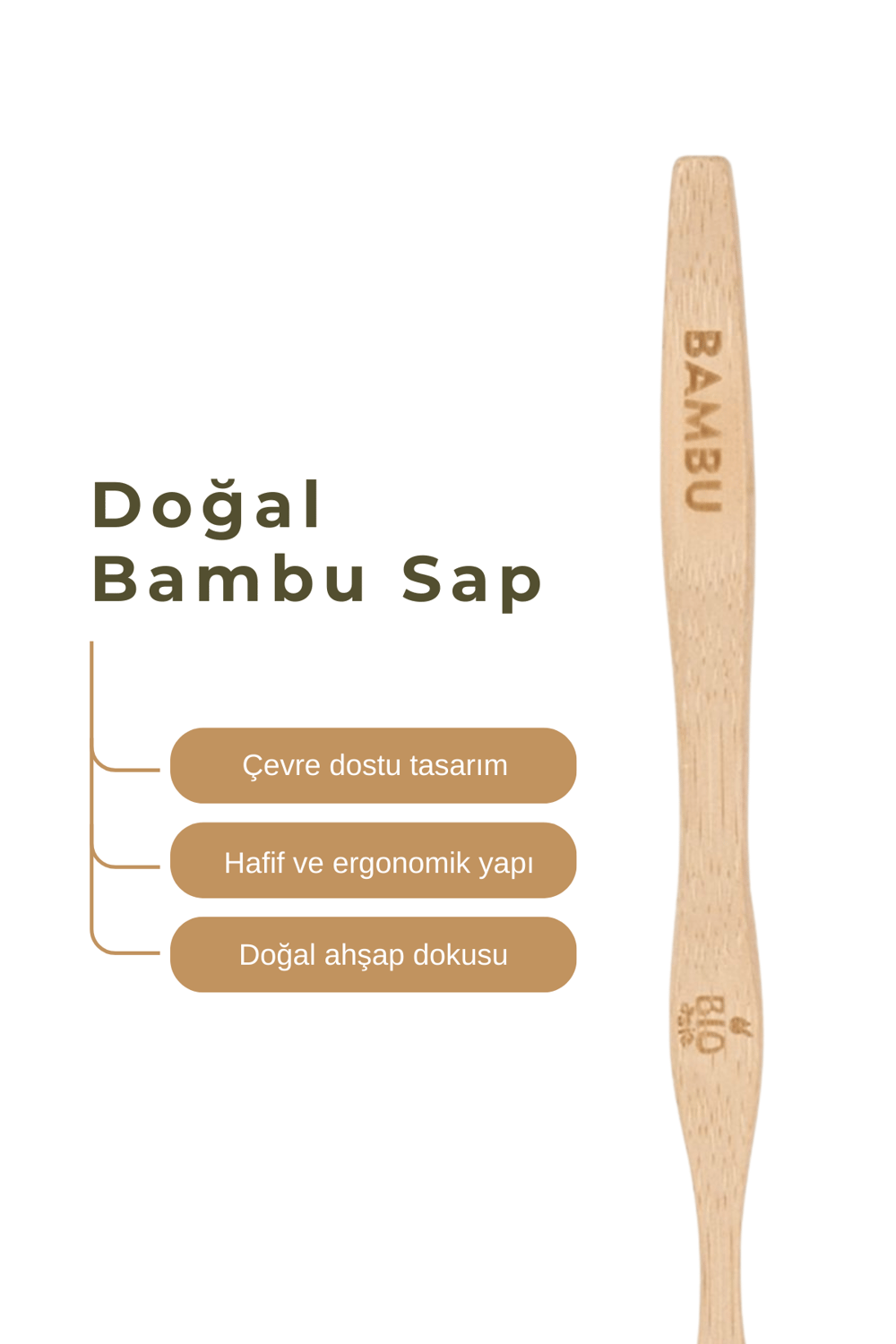 Bio Asia Bambu Diş Fırçası - Doğal Bambu Saplı Diş Fırçası