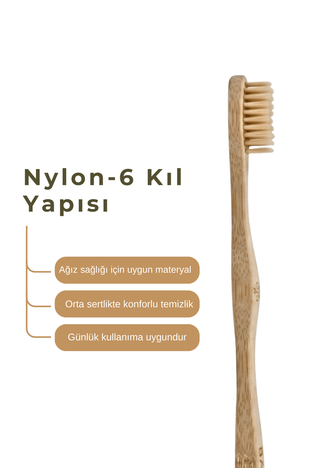 Bio Asia Bambu Diş Fırçası - Doğal Bambu Saplı Diş Fırçası