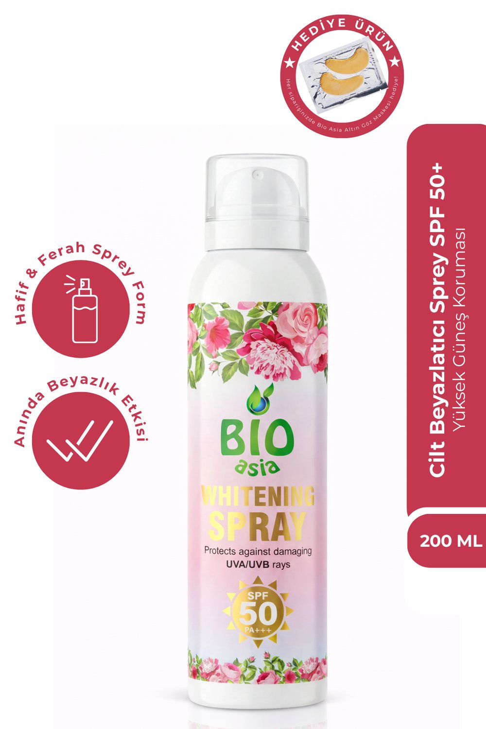 Bio Asia Beyazlatıcı Vücut Spreyi – Anında Beyazlık Veren & Cilt Tonu Eşitleyen Vücut Spreyi 200 ml