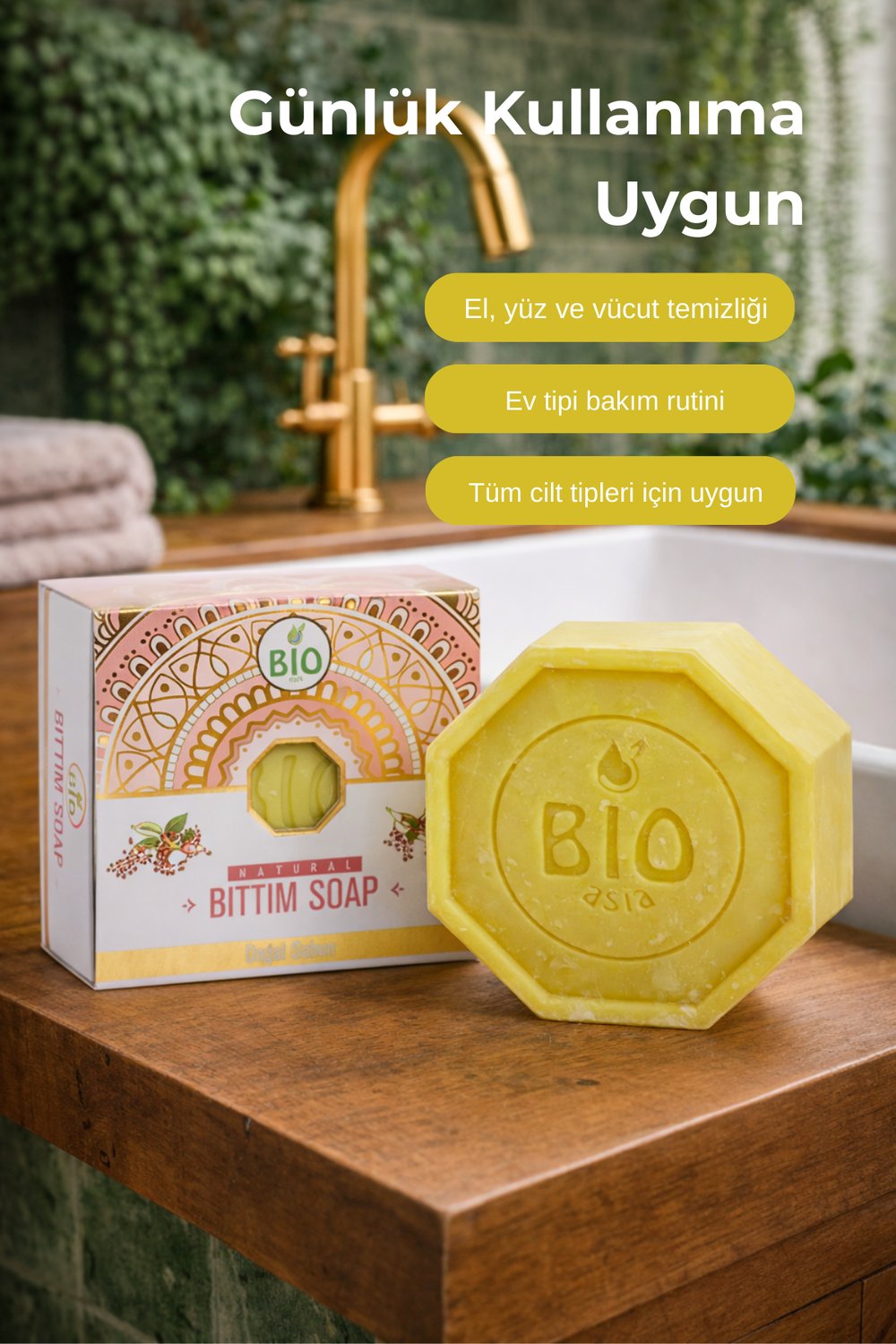 Bio Asia Bıttım Sabunu – Saç Derisini Güçlendiren & Arındırıcı Doğal Saç Sabunu 150 gr
