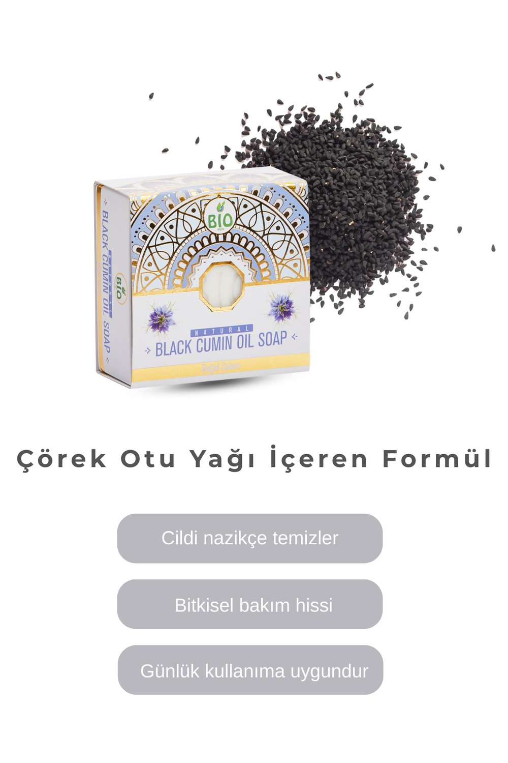Bio Asia Çörek Otu Sabunu – Arındırıcı, Cilt Yenileyici Doğal Sabun 150 gr