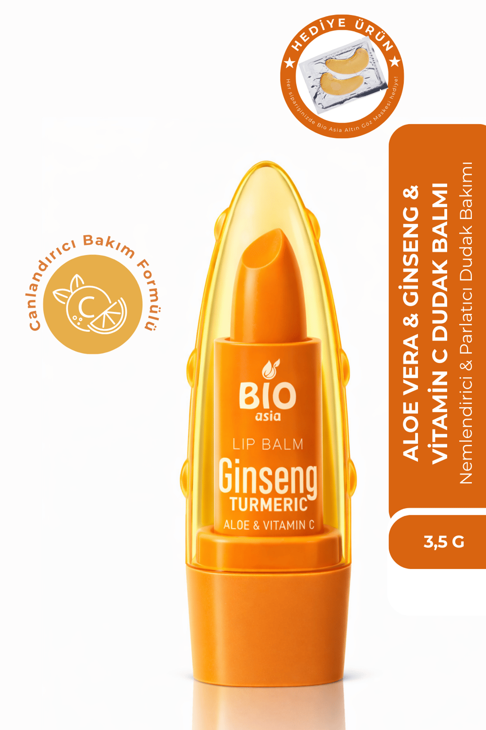 Bio Asia Ginseng & Vitamin C Lip Balm – Onarıcı, Aydınlatıcı & Nemlendirici Dudak Bakımı