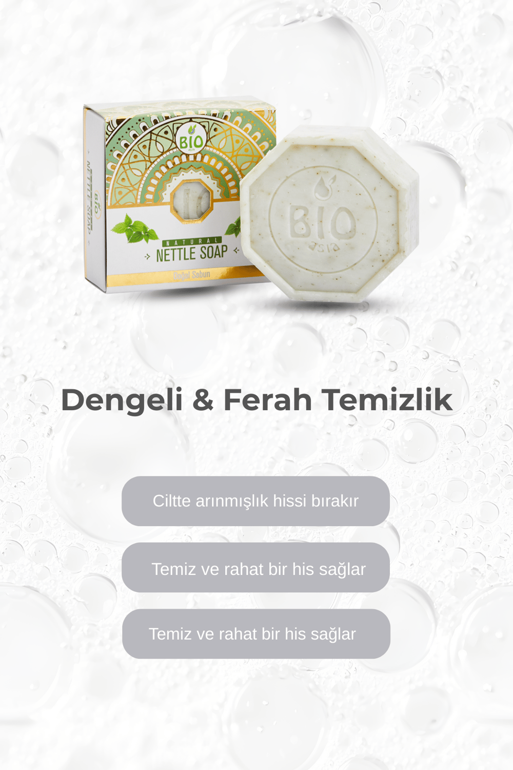 Bio Asia Isırgan Sabunu – Saç Köklerini Güçlendiren & Arındırıcı Bitkisel Sabun 150 gr
