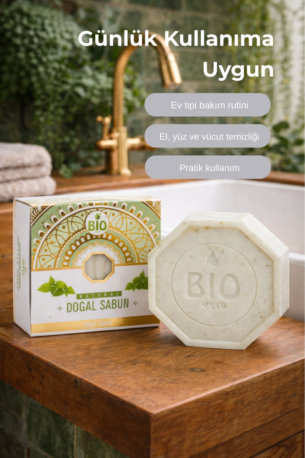 Bio Asia Isırgan Sabunu – Saç Köklerini Güçlendiren & Arındırıcı Bitkisel Sabun 150 gr