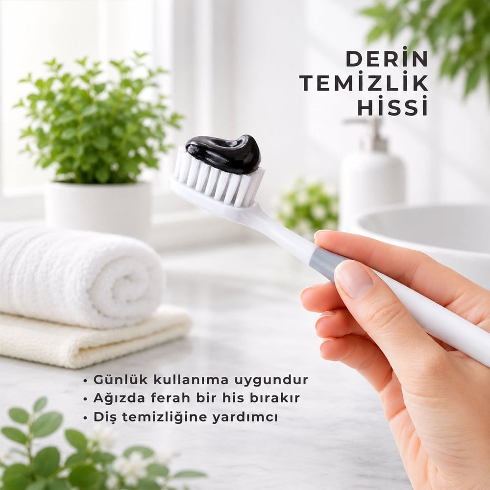 Bio Asia Karbon Diş Macunu – Beyazlatıcı Etki, Doğal Aktif Karbon Temizliği 130 ml