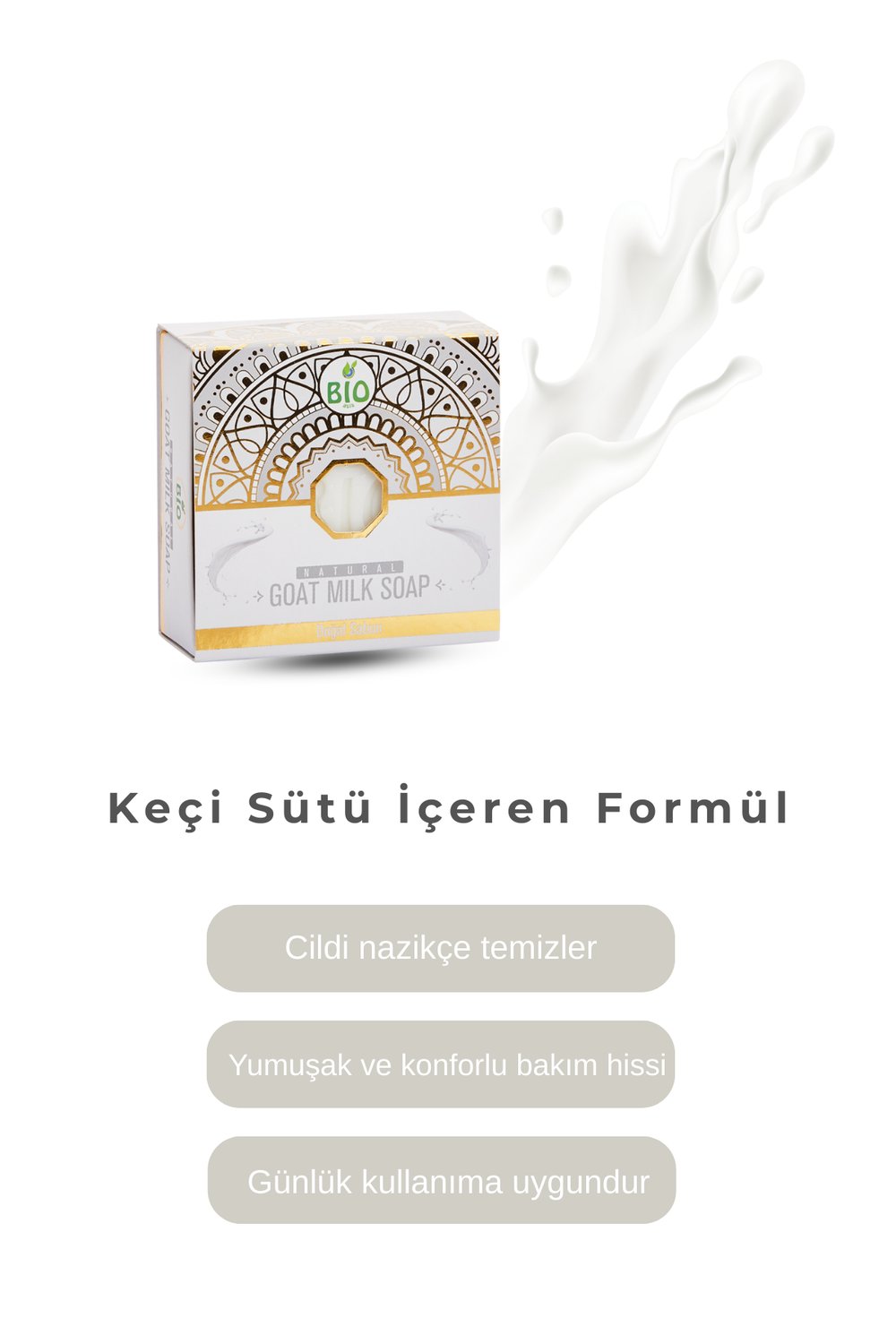 Bio Asia Keçi Sütü Sabunu – Cildi Besleyen, Yumuşatan & Nem Dengeleyen Doğal Sabun 150 gr