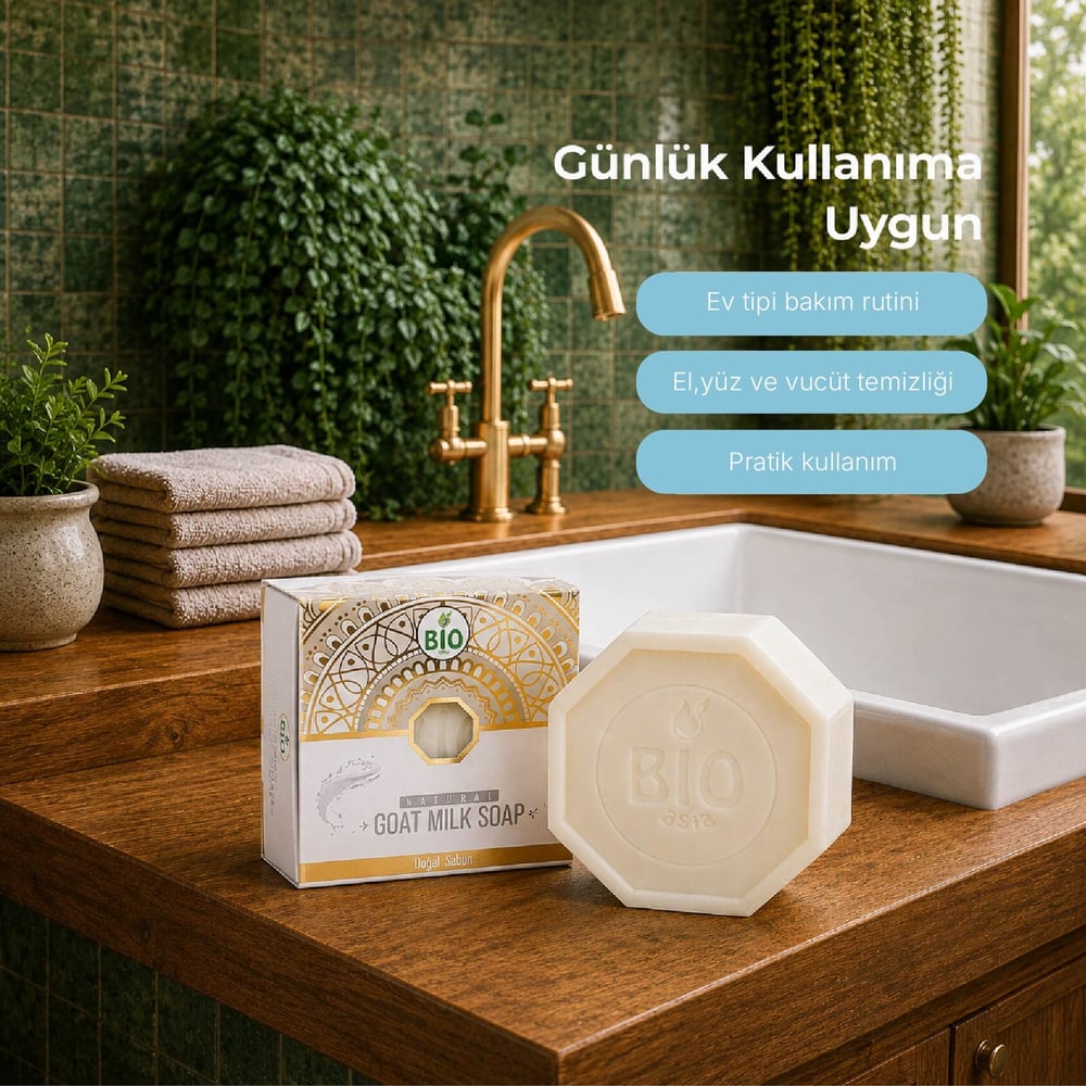 Bio Asia Keçi Sütü Sabunu – Cildi Besleyen, Yumuşatan & Nem Dengeleyen Doğal Sabun 150 gr