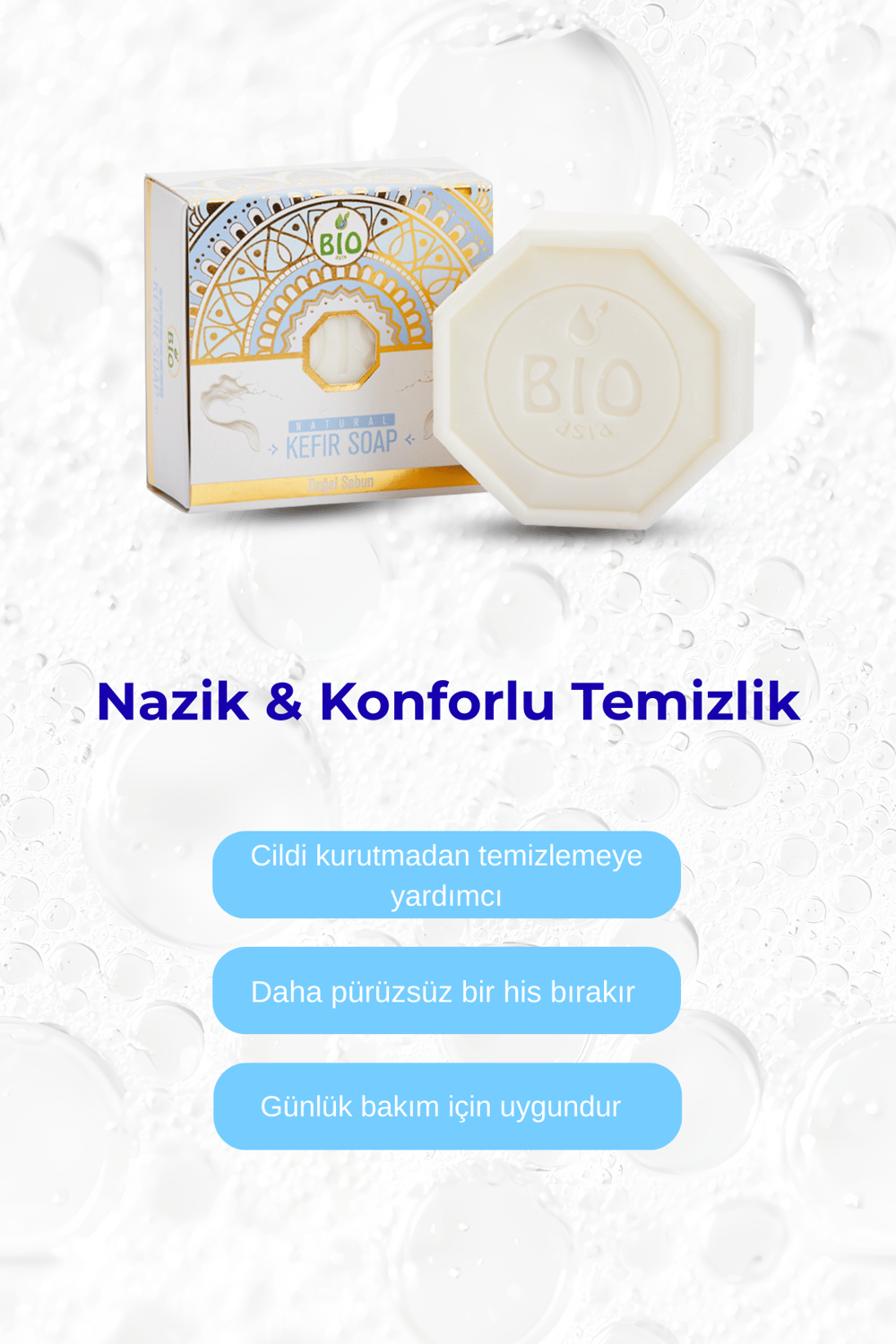 Bio Asia Kefir Sabunu – Cilt Bariyerini Güçlendiren Probiyotik Etkili Sabun 150 gr