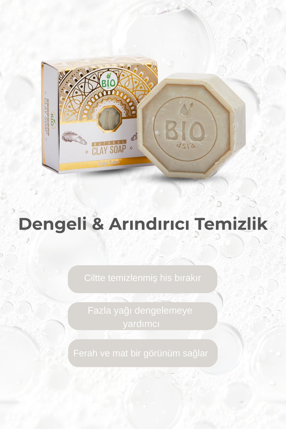 Bio Asia Kil Sabunu – Gözenek Sıkılaştırıcı & Arındırıcı Yağ Dengeleyici Sabun 150 gr