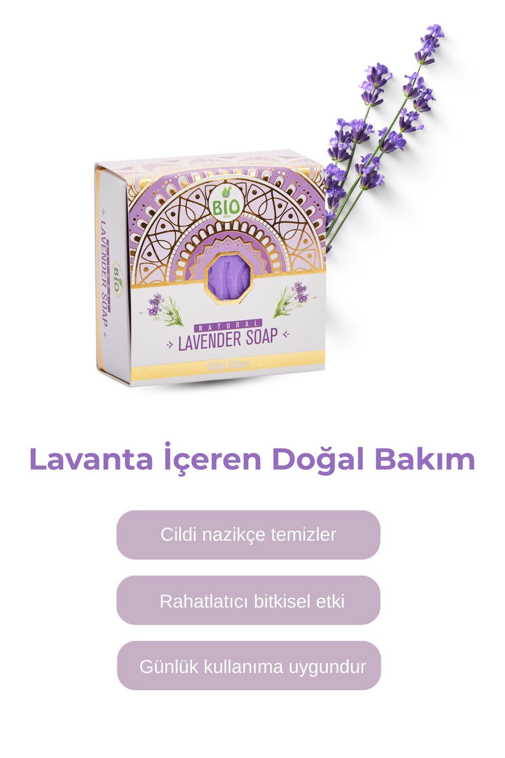 Bio Asia Lavanta Sabunu – Sakinleştirici, Rahatlatıcı Aromaterapi Etkili Sabun 150 gr