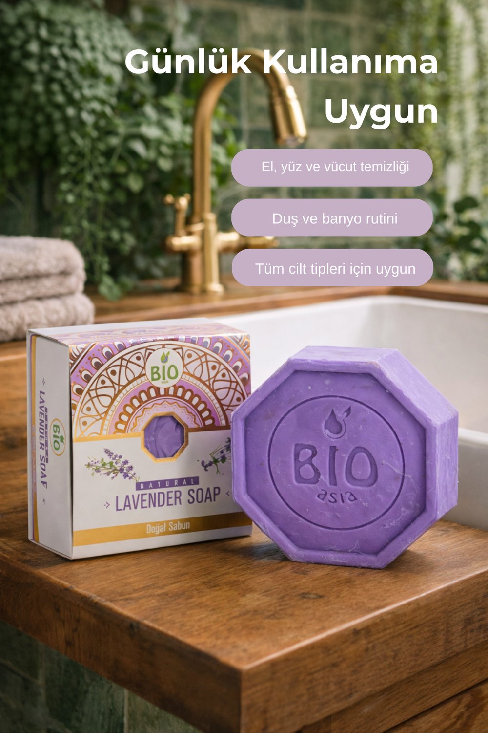 Bio Asia Lavanta Sabunu – Sakinleştirici, Rahatlatıcı Aromaterapi Etkili Sabun 150 gr