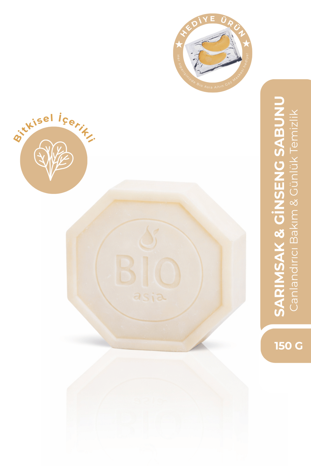 Bio Asia Sarımsak + Ginseng Sabunu – Saç Dökülmesi Karşıtı Güçlendirici Özlü Sabun 150 gr