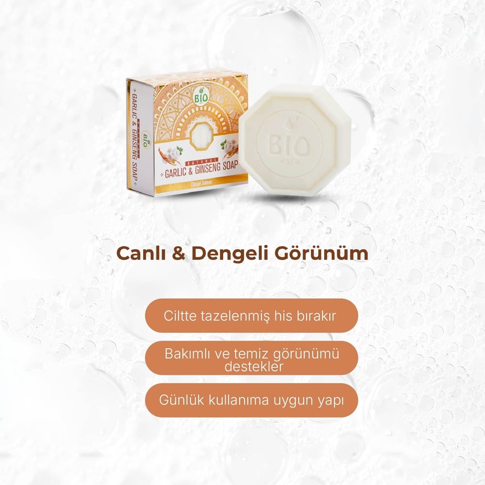 Bio Asia Sarımsak + Ginseng Sabunu – Saç Dökülmesi Karşıtı Güçlendirici Özlü Sabun 150 gr